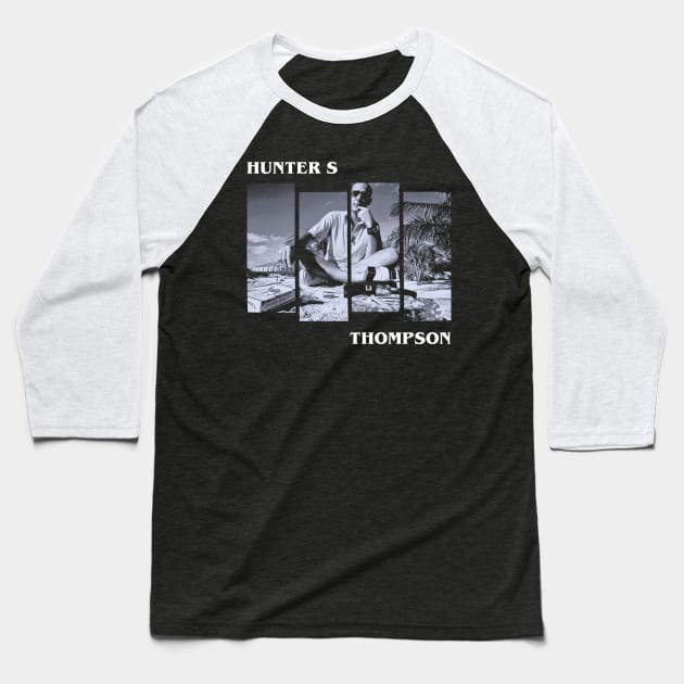 Hunter S Tompson Retro Baseball T-Shirt by Hidarsup Bahagiarsa